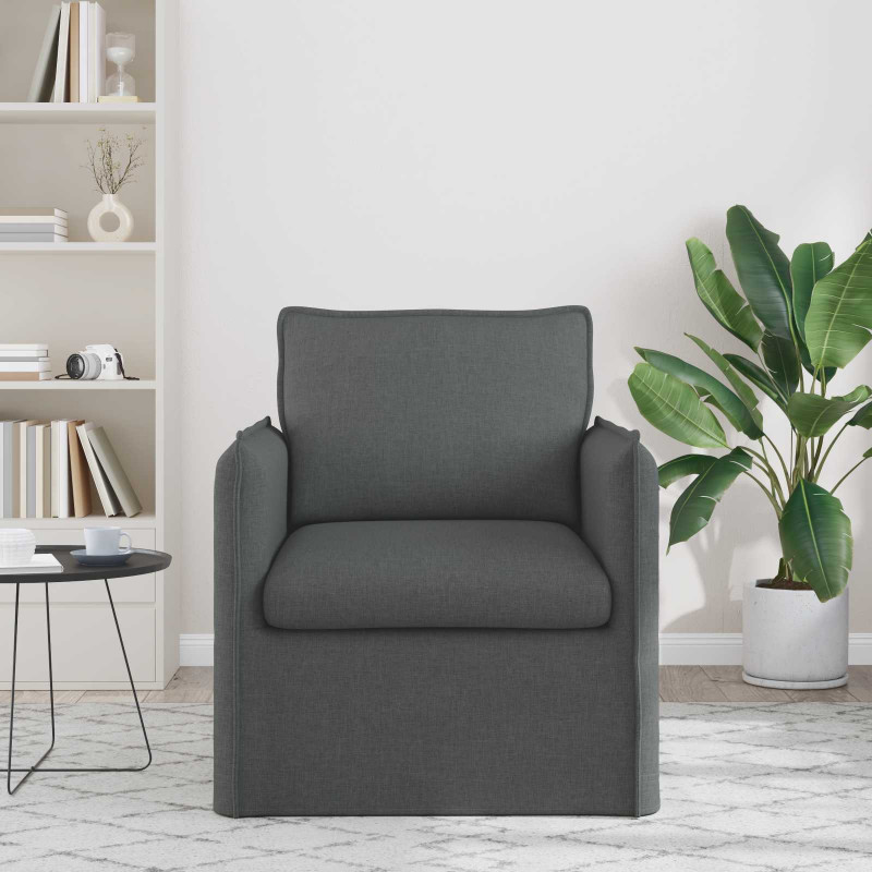 Sofa Ciemnoszary 195 x 82 x 85 cm tkanina