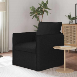 Sofa Czarny 195 x 82 x 85 cm tkanina