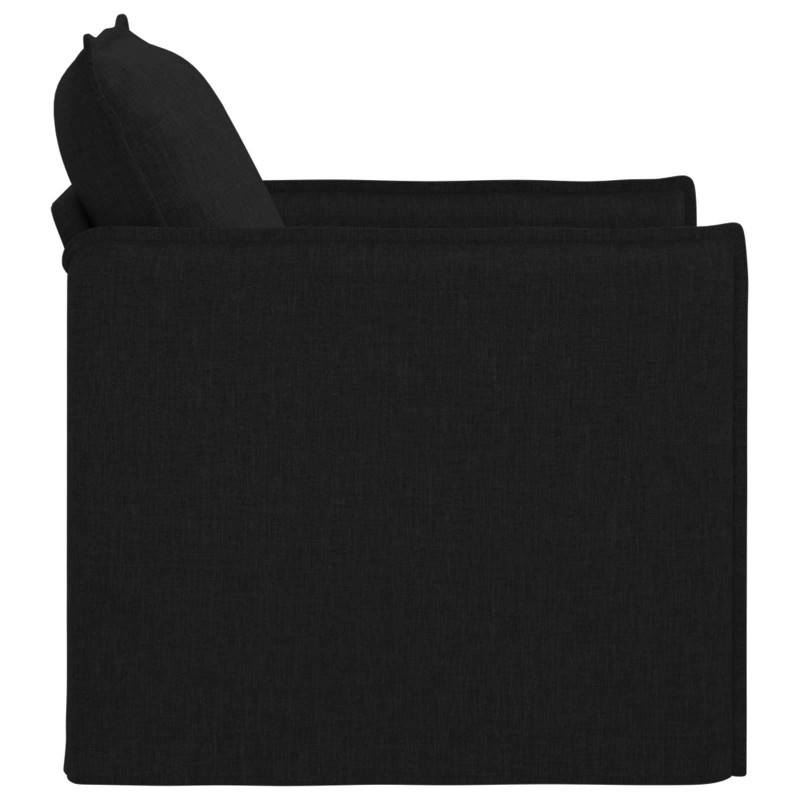 Sofa Czarny 195 x 82 x 85 cm tkanina