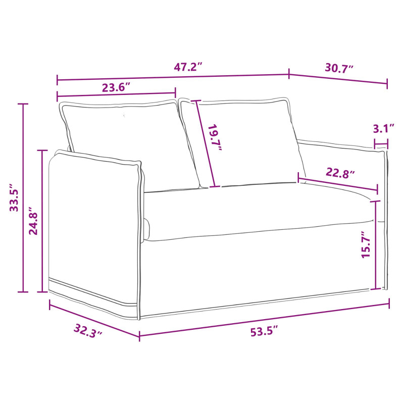 Sofa Ciemnoszary 136 x 82 x 85 cm tkanina