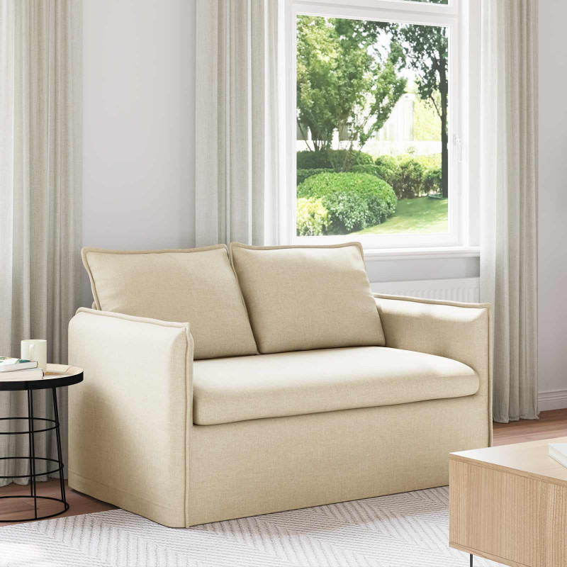 Sofa Kremowy 136 x 82 x 85 cm tkanina