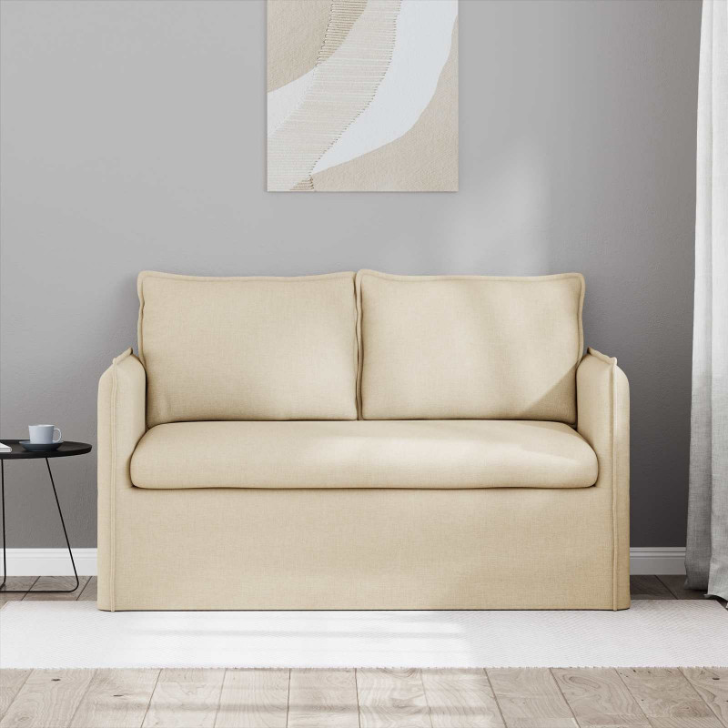 Sofa Kremowy 136 x 82 x 85 cm tkanina