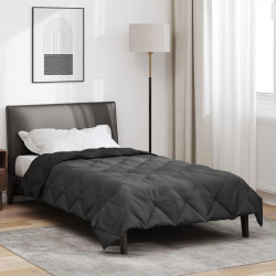 Kołdra na cały rok Czarny i antracyt 155 x 220 cm Mikrofibra