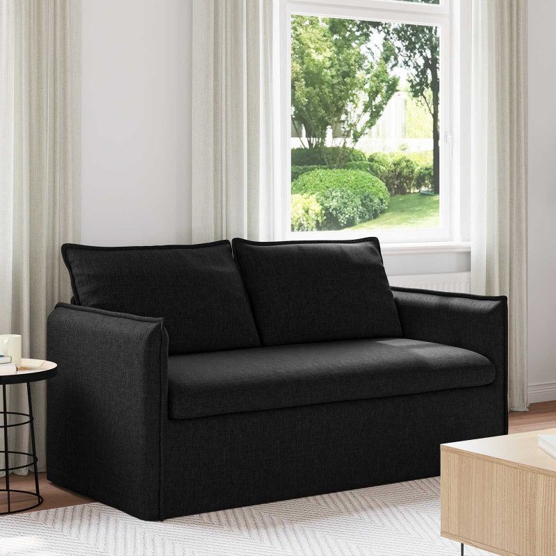 Sofa Czarny 156 x 82 x 85 cm tkanina