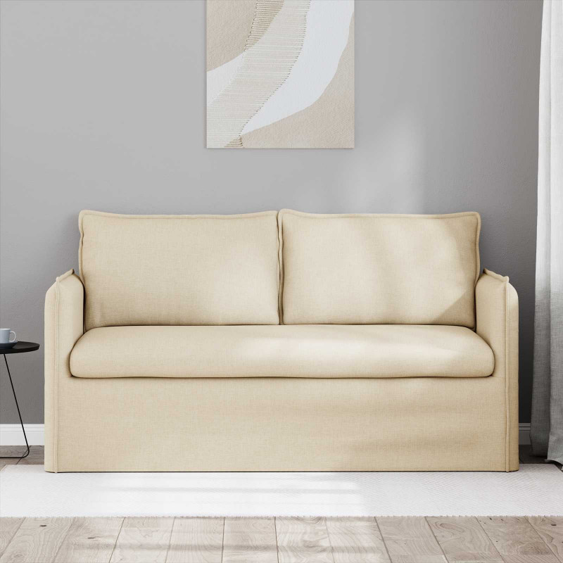 Sofa Kremowy 156 x 82 x 85 cm tkanina