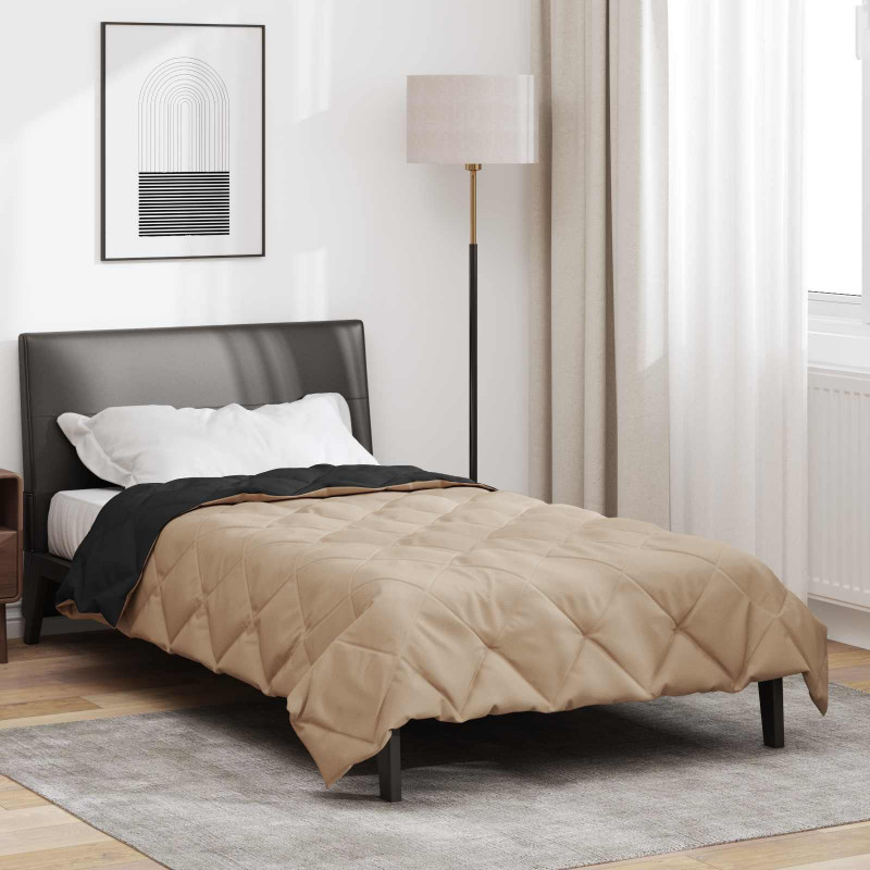 Kołdra na cały rok Czarny i Taupe 155 x 200 cm Mikrofibra