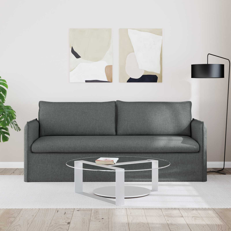 Sofa Ciemnoszary 196 x 82 x 85 cm tkanina