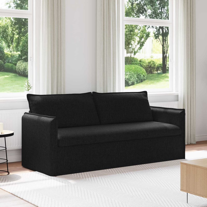 Sofa Czarny 196 x 82 x 85 cm tkanina