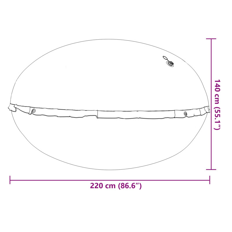 Poduszka basenowa na zimę Niebieski Ø 220 x 140 cm PVC