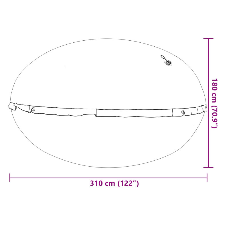 Poduszka basenowa na zimę Niebieski Ø 310 x 180 cm PVC
