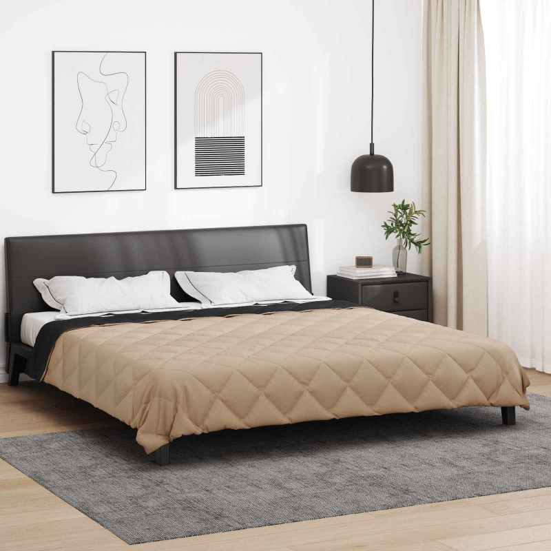 Kołdra na cały rok Czarny i Taupe 220 x 260 cm Mikrofibra