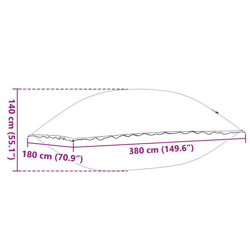 Poduszka basenowa na zimę Niebieski 380 x 180 x 140 cm PVC