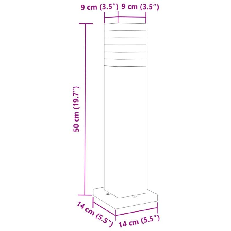 Zewnętrzne lampy stojące, 3 szt., czarne, 50 cm, aluminium
