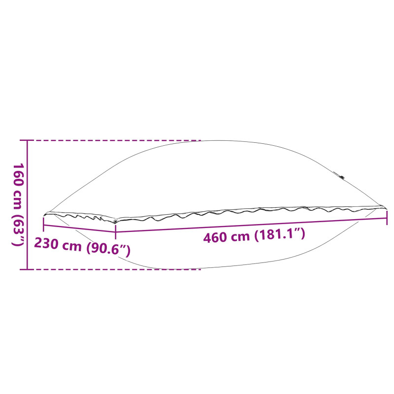 Poduszka basenowa na zimę Niebieski 460 x 230 x 160 cm PVC