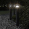 Zewnętrzne lampy stojące, 3 szt., czarne, 80 cm, aluminium