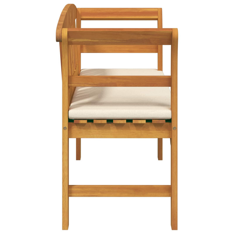 Ławka Różana Kremowa biel 114 x 46 x 82,5 cm Lite Drewno Akacji
