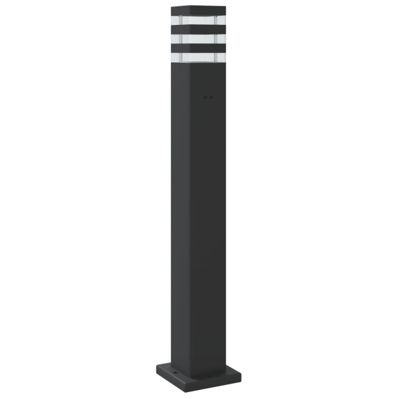 Zewnętrzne lampy stojące, 3 szt., czarne, 80 cm, aluminium