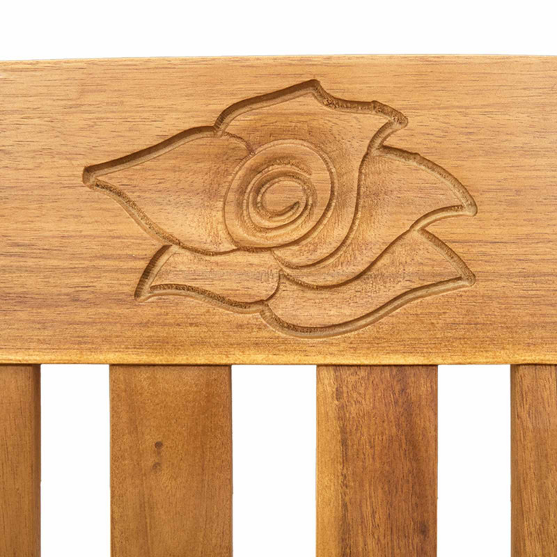 Ławka Różana Naturalny 157 x 46 x 82,5 cm Lite Drewno Akacji