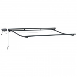 Ręczny ramowy zewnętrzny markizowy z LED Antracyt 3 x 2,5 m