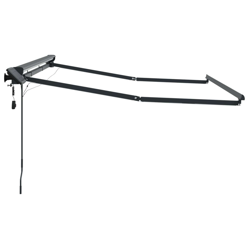 Ręczny ramowy zewnętrzny markizowy z LED Antracyt 3 x 2,5 m