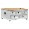 storage box z półką Biały 90 x 78 x 45 cm Lite drewno sosnowe