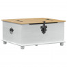storage box z półką Biały 90 x 78 x 45 cm Lite drewno sosnowe