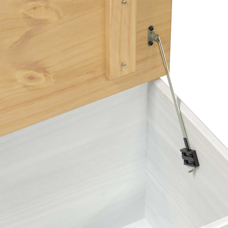 storage box z półką Biały 90 x 78 x 45 cm Lite drewno sosnowe