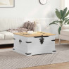 storage box z półką Biały 78 x 78 x 45 cm Lite drewno sosnowe