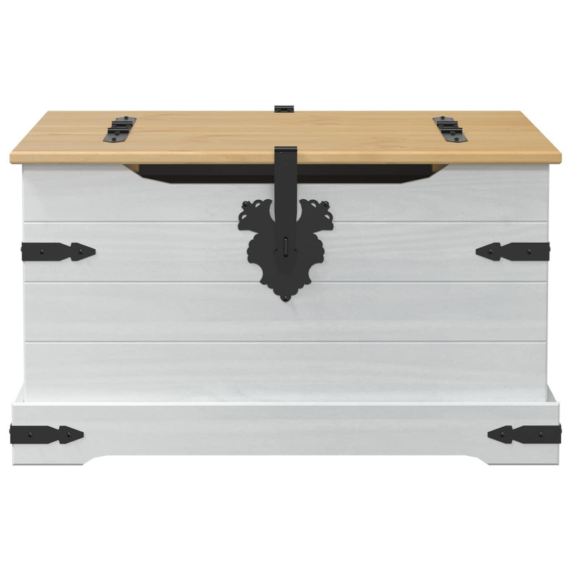 storage box z półką Biały 78 x 78 x 45 cm Lite drewno sosnowe