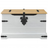 storage box z półką Biały 78 x 78 x 45 cm Lite drewno sosnowe