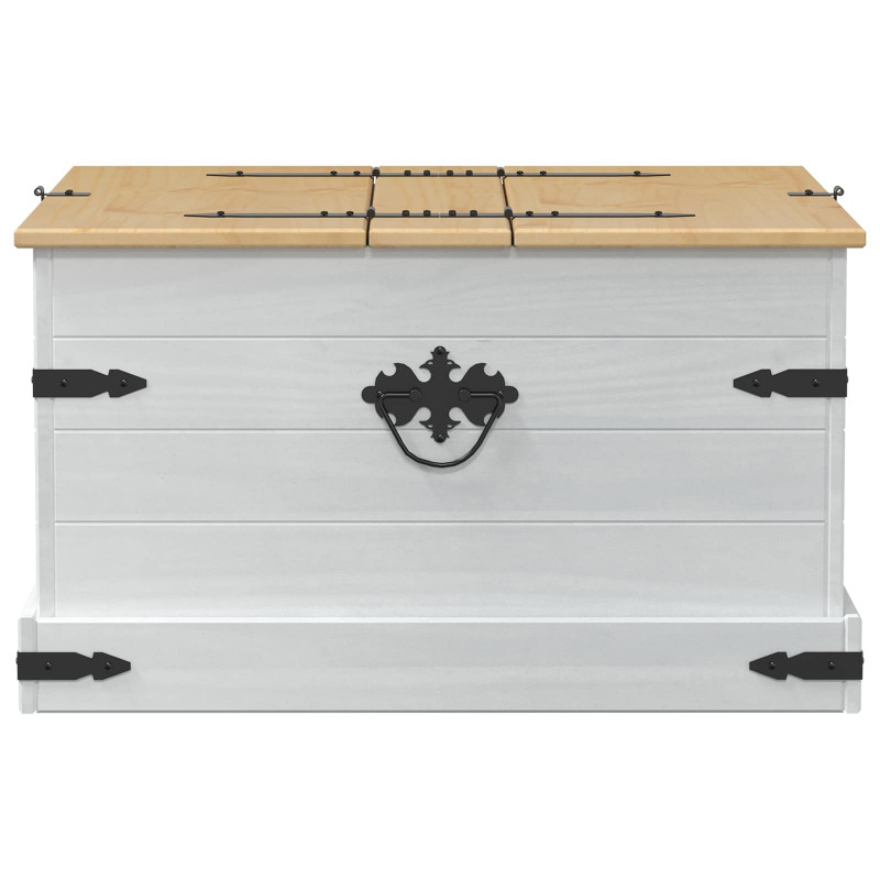 storage box z półką Biały 78 x 78 x 45 cm Lite drewno sosnowe