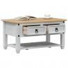 Stolik kawowy Biały 85 x 50 x 45 cm Lite drewno sosnowe