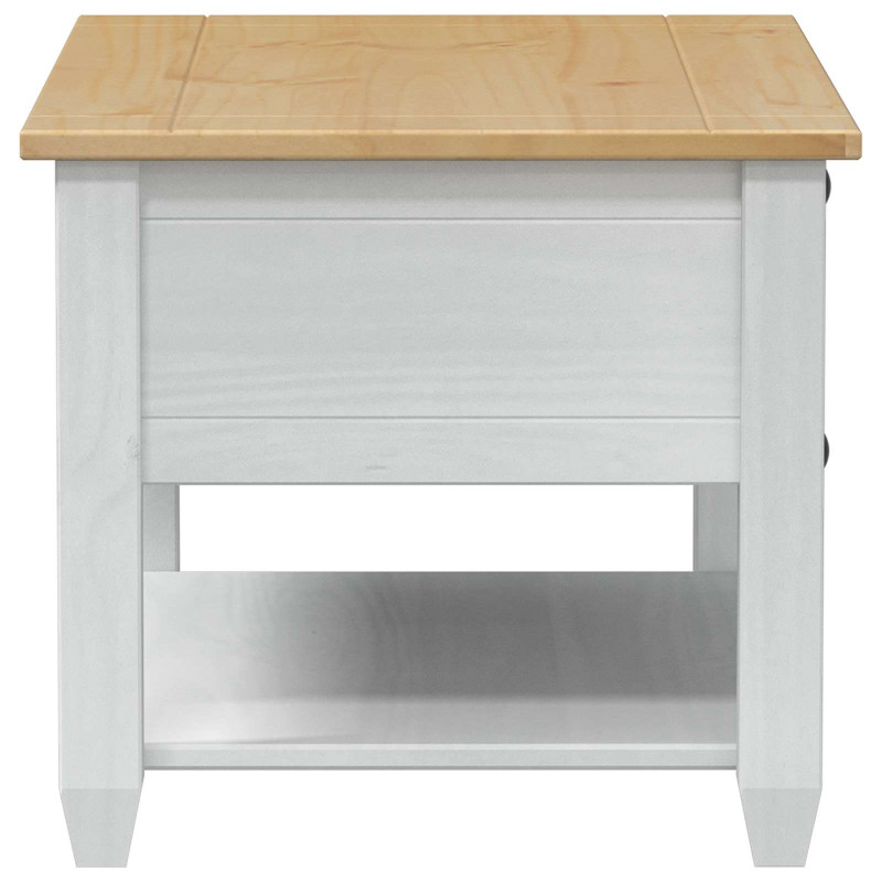 Stolik kawowy Biały 85 x 50 x 45 cm Lite drewno sosnowe
