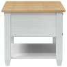 Stolik kawowy Biały 85 x 50 x 45 cm Lite drewno sosnowe