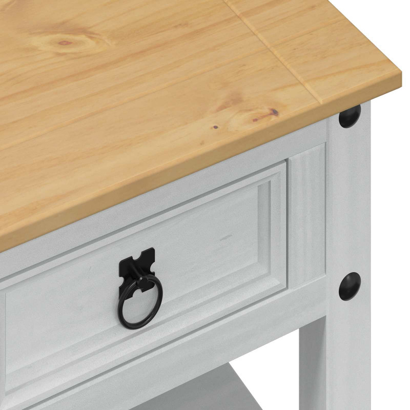 Stolik kawowy Biały 85 x 50 x 45 cm Lite drewno sosnowe