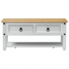 Stolik kawowy Biały 100 x 48 x 45 cm Lite drewno sosnowe