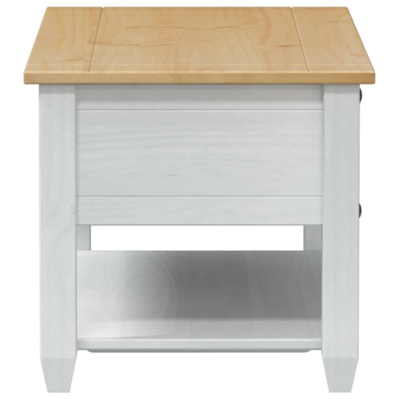 Stolik kawowy Biały 100 x 48 x 45 cm Lite drewno sosnowe