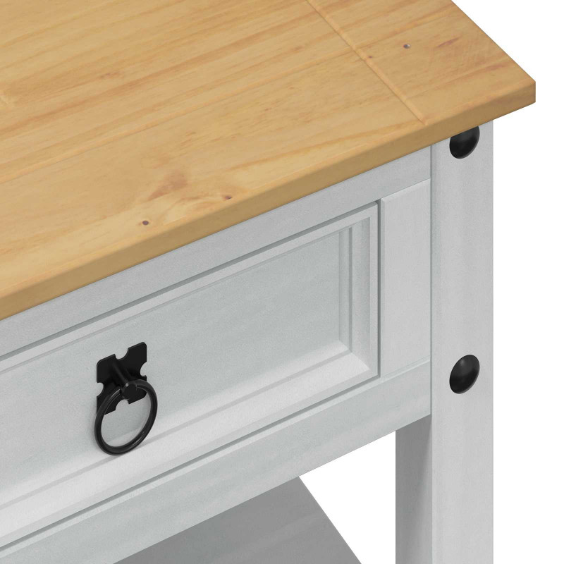 Stolik kawowy Biały 100 x 48 x 45 cm Lite drewno sosnowe