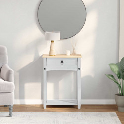 Stolik konsolowy Biały 55 x 35 x 73 cm Lite drewno sosnowe