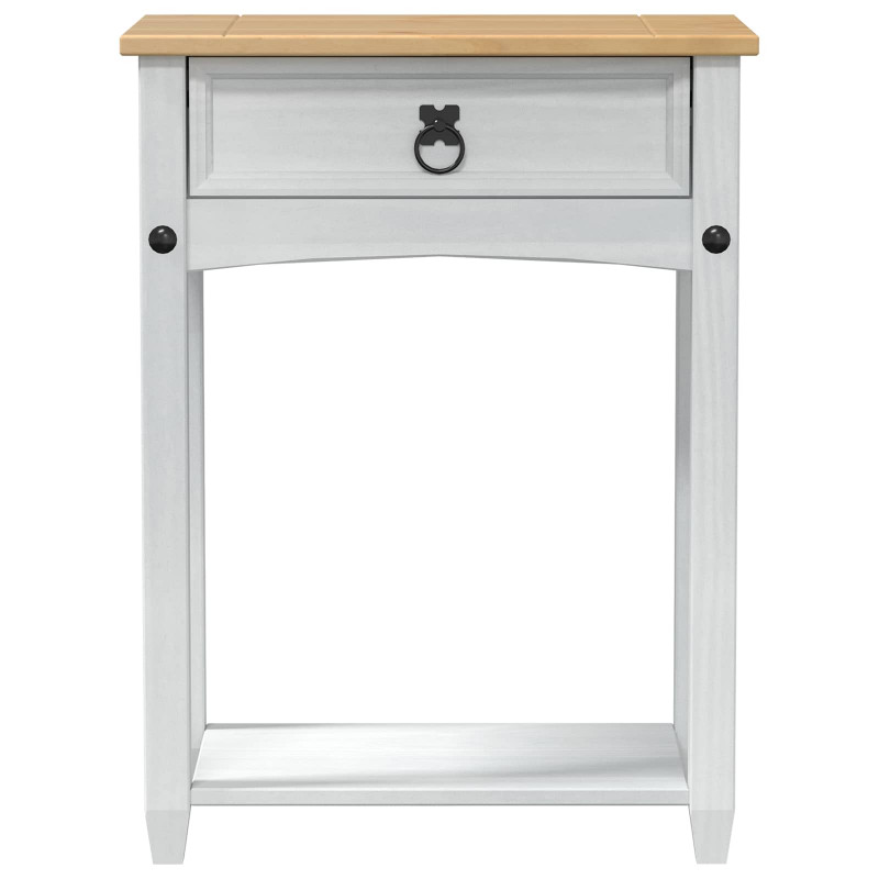Stolik konsolowy Biały 55 x 35 x 73 cm Lite drewno sosnowe