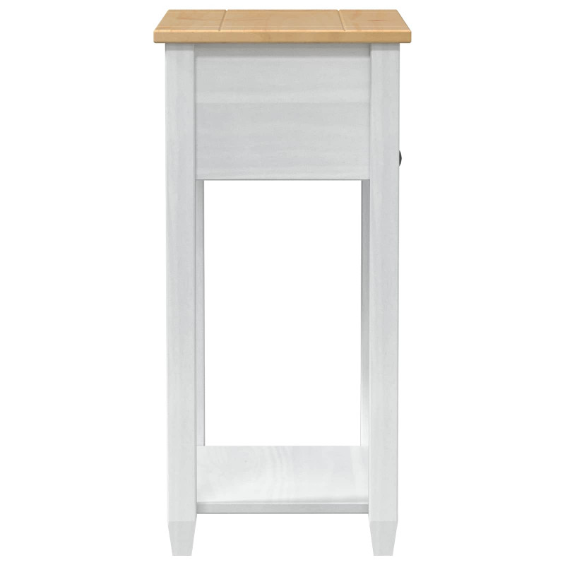Stolik konsolowy Biały 55 x 35 x 73 cm Lite drewno sosnowe