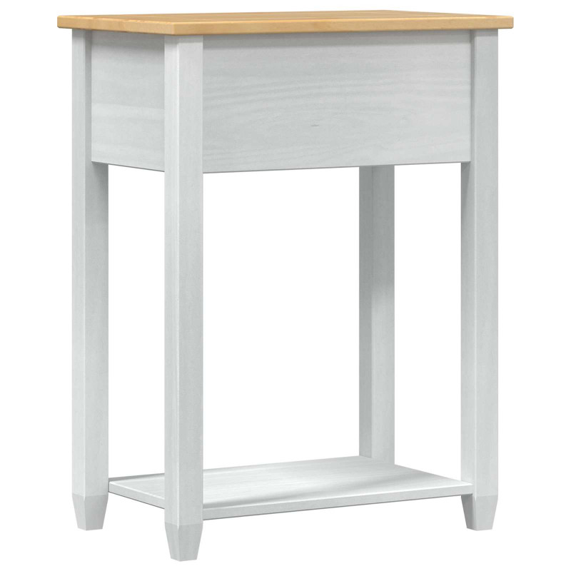 Stolik konsolowy Biały 55 x 35 x 73 cm Lite drewno sosnowe