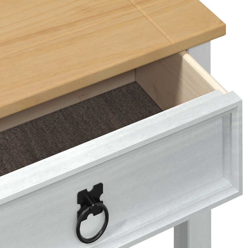 Stolik konsolowy Biały 55 x 35 x 73 cm Lite drewno sosnowe