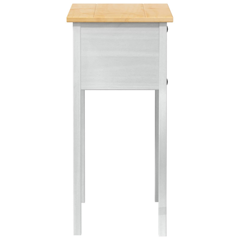 Stolik konsolowy Biały 73 x 35 x 73 cm Lite drewno sosnowe