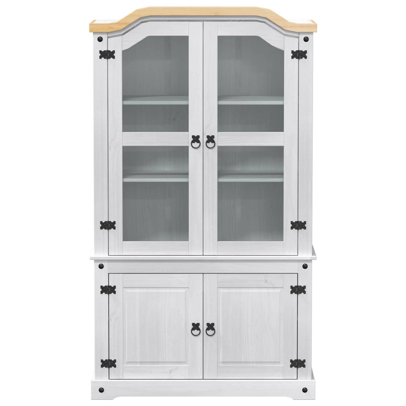 Witryna Biały 103.5 x 42 x 180 cm Lite drewno sosnowe