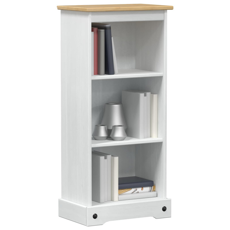 Półka na książki Biały 46 x 29 x 100 cm Lite drewno sosnowe