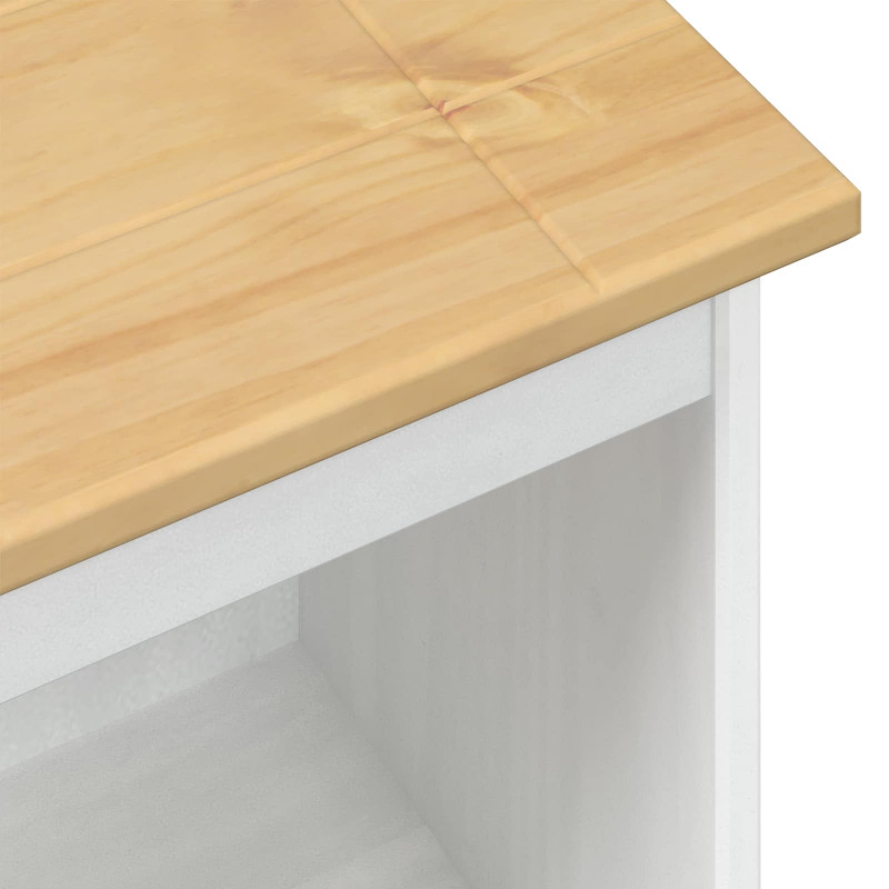 Półka na książki Biały 46 x 29 x 100 cm Lite drewno sosnowe