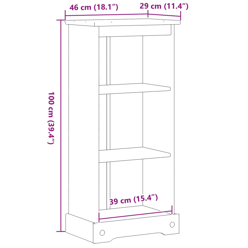 Półka na książki Biały 46 x 29 x 100 cm Lite drewno sosnowe