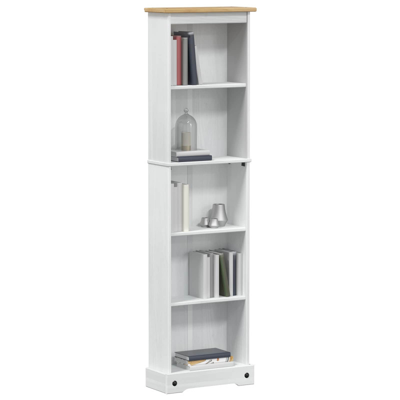 Półka na książki Biały 46 x 20 x 170 cm Lite drewno sosnowe