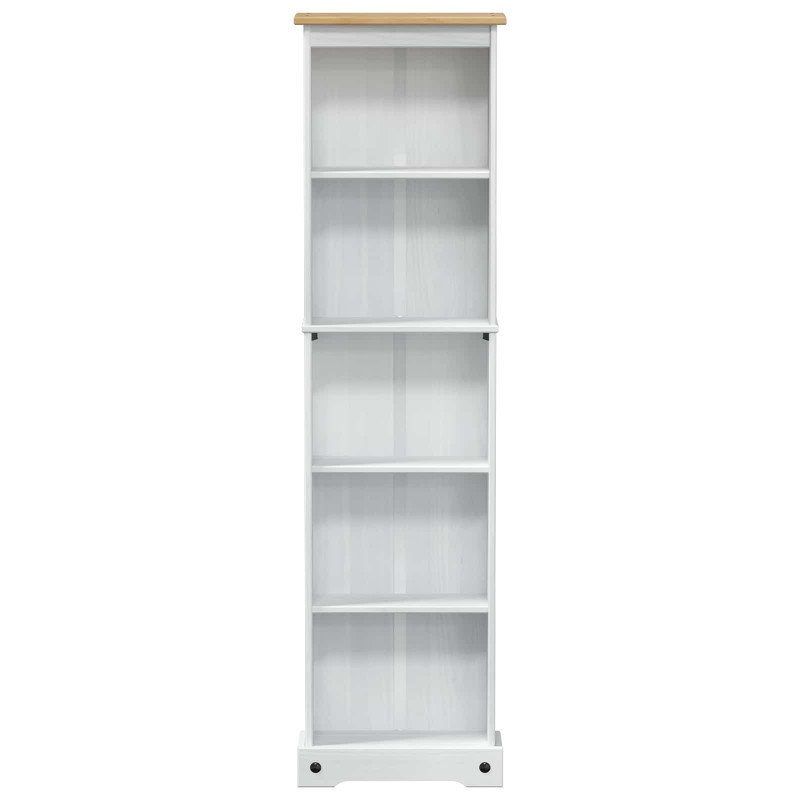 Półka na książki Biały 46 x 20 x 170 cm Lite drewno sosnowe